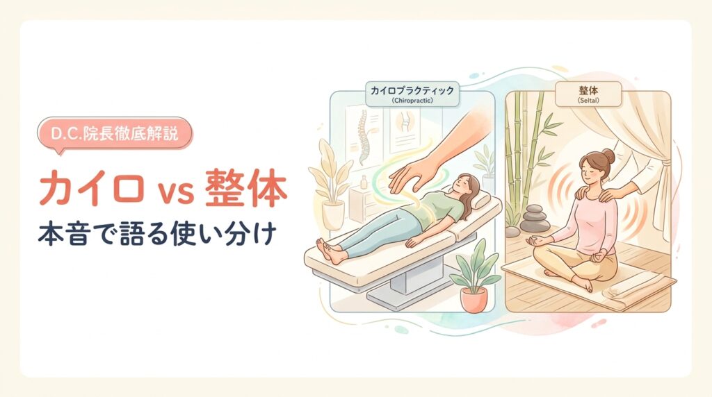 カイロ vs 整体（本音で語る使い分け）— カイロプラクティックと整体の違い