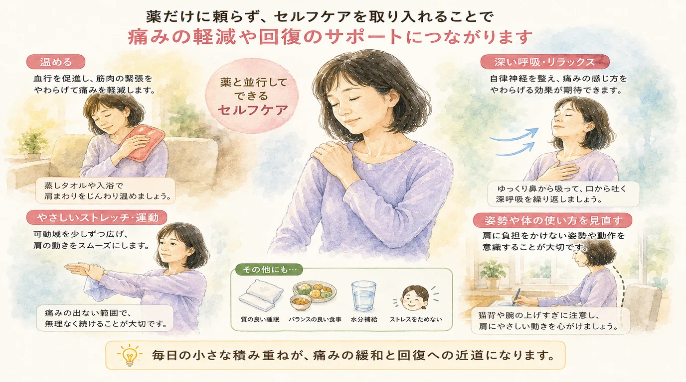 薬と並行してできるセルフケア：温める・ストレッチ・呼吸・姿勢